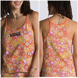 Vans Large Retro Floral Halter Neck Tank Top Athletic Wear